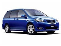 Коврики в салон (2 ряда) Mazda MPV II (LW) 1999-2006 (подстаканник на втором ряду)*